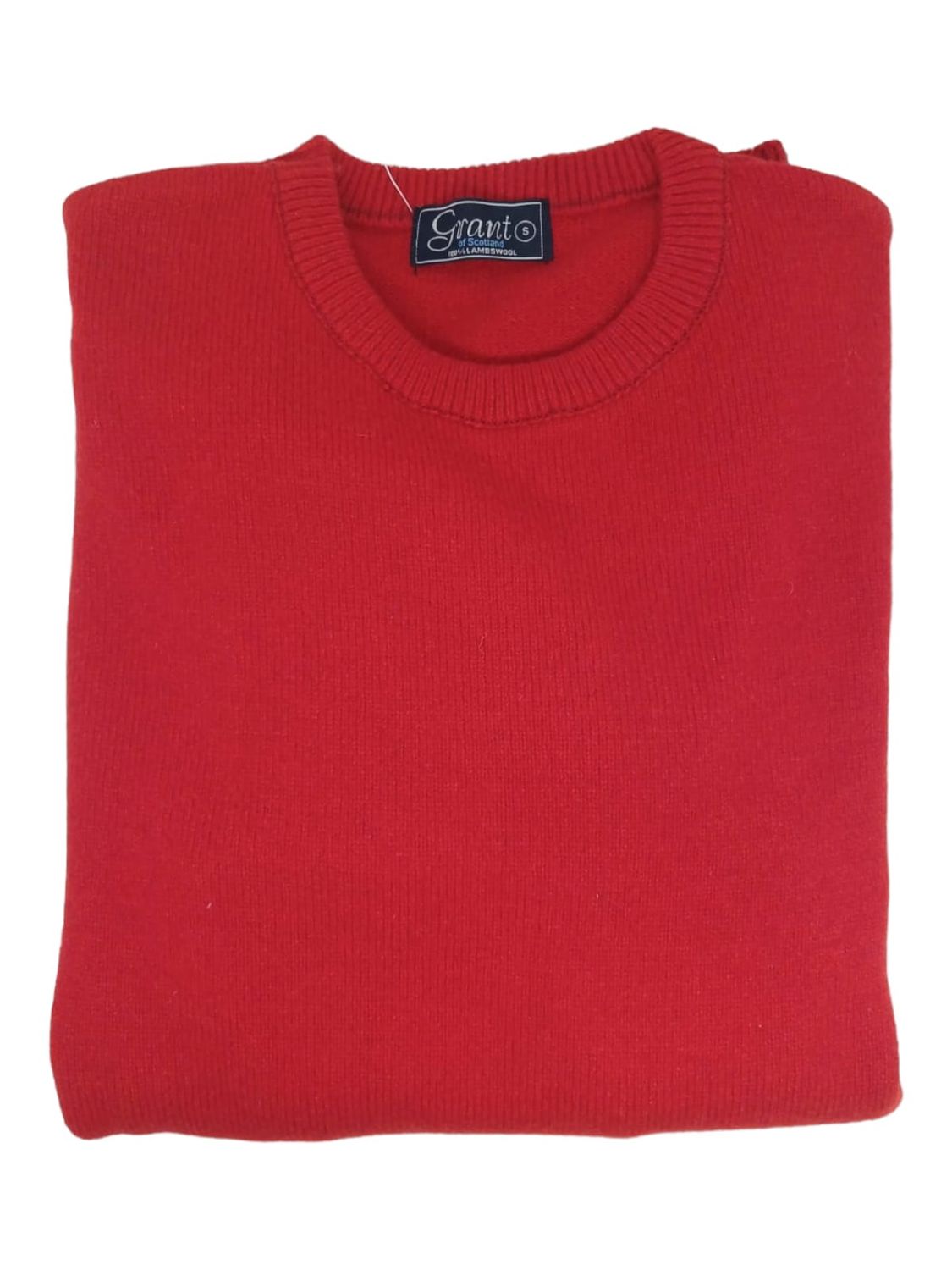 Grant | Lambswool Crew Neck Jersey | Flame, Size: S
