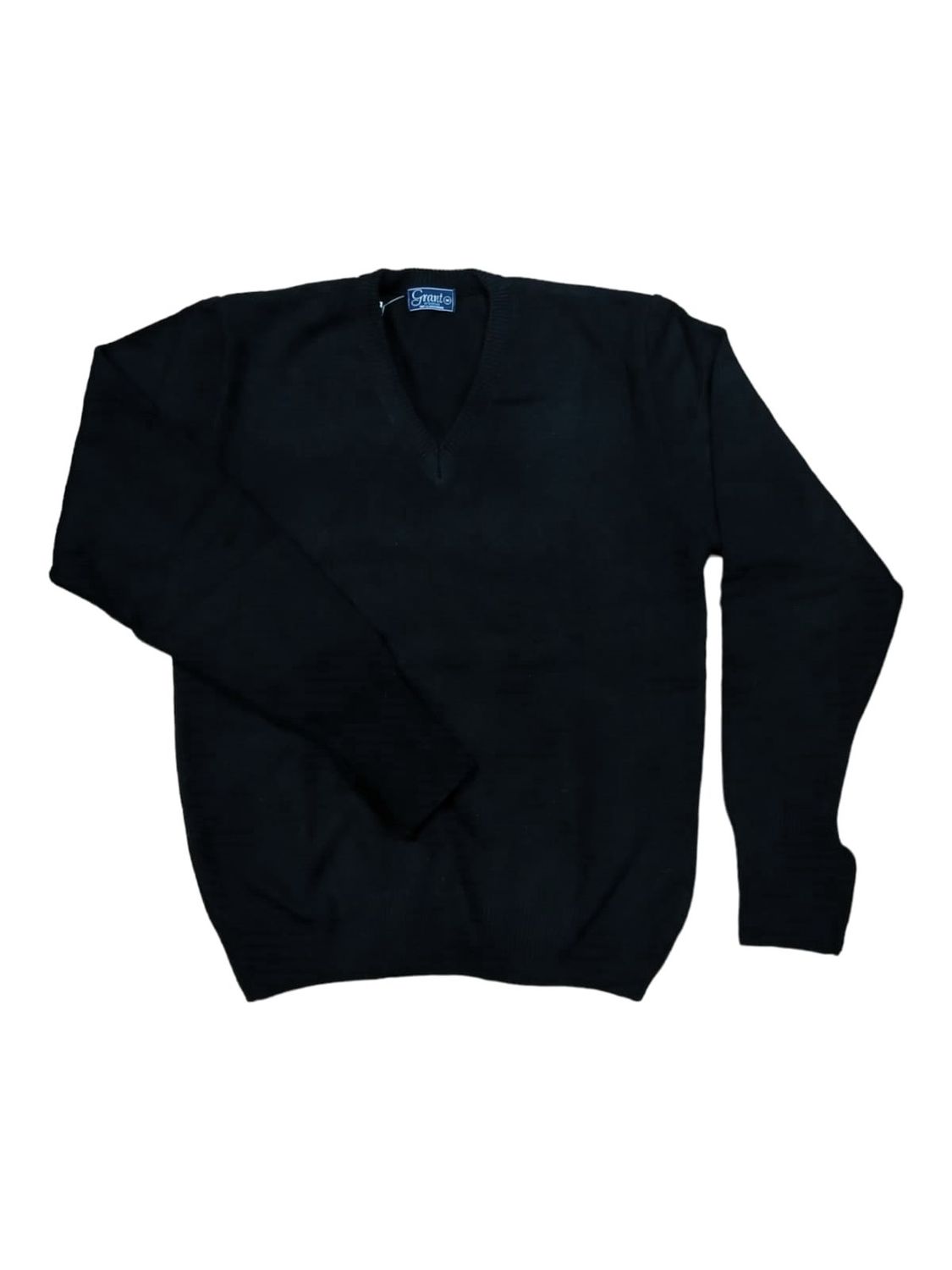 Grant | Lambswool V-Neck Jersey | Black, Size: S