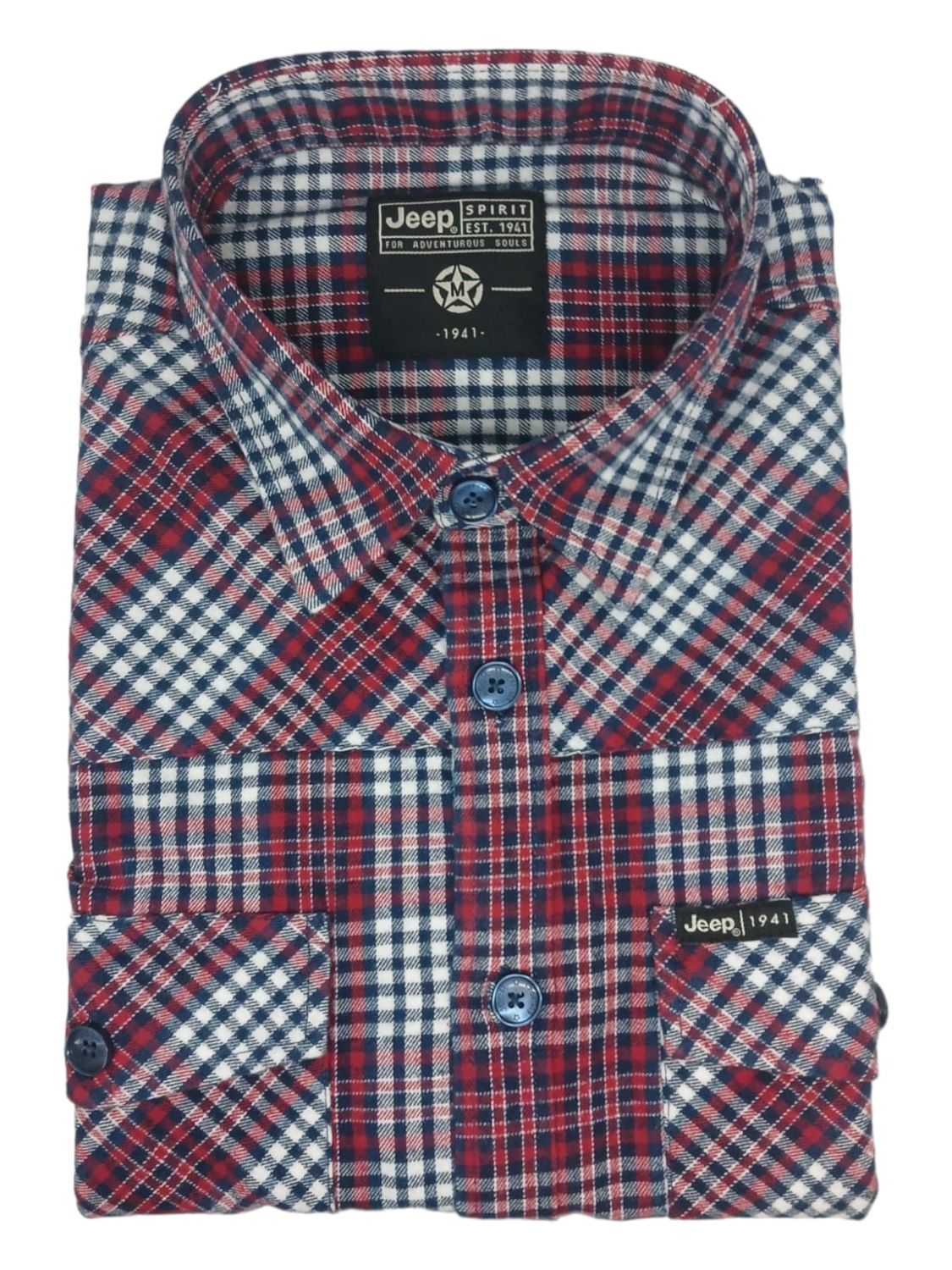 Jeep | Long Sleeve Flannel Check Shirt | Red, Size: S