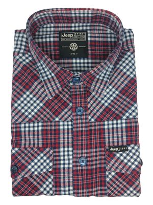 Jeep | Long Sleeve Flannel Check Shirt | Red