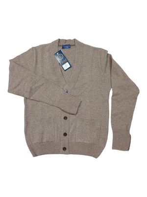 Grant | Lambswool Cardigan | Fudge