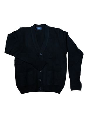 Grant | Lambswool Cardigan | Black