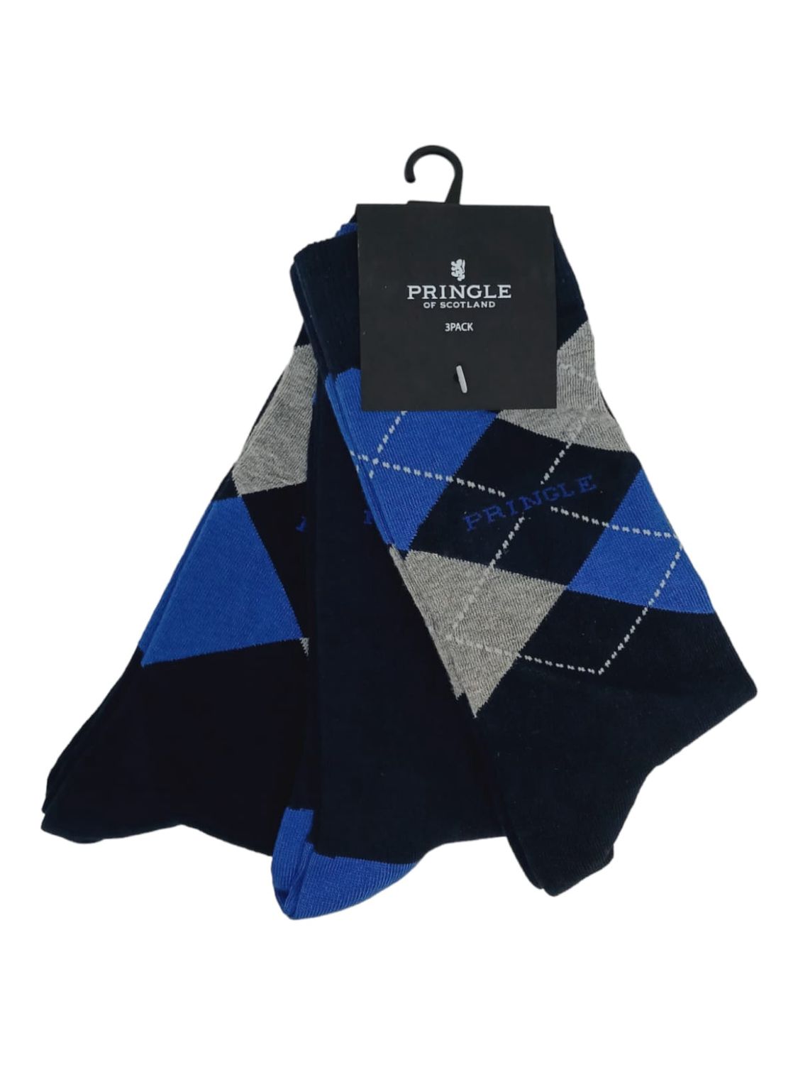 Pringle | Caden 3pack Argyle Socks | Blue, Size: S-M