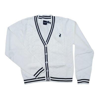 Polo | Girls Ashley Cable Knitted Cardigan | Milk
