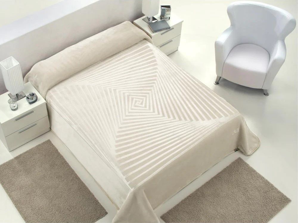 Egyptian Cotton Co | Mora Casa Morderna Blanket | Natural, Size: Queen - 220x240
