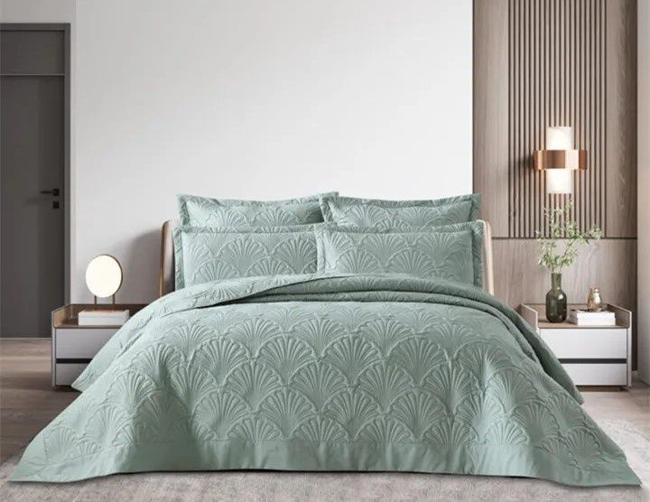 Hotel Collection | Athens 5pc Quilt Set | Duck Egg | 275X260