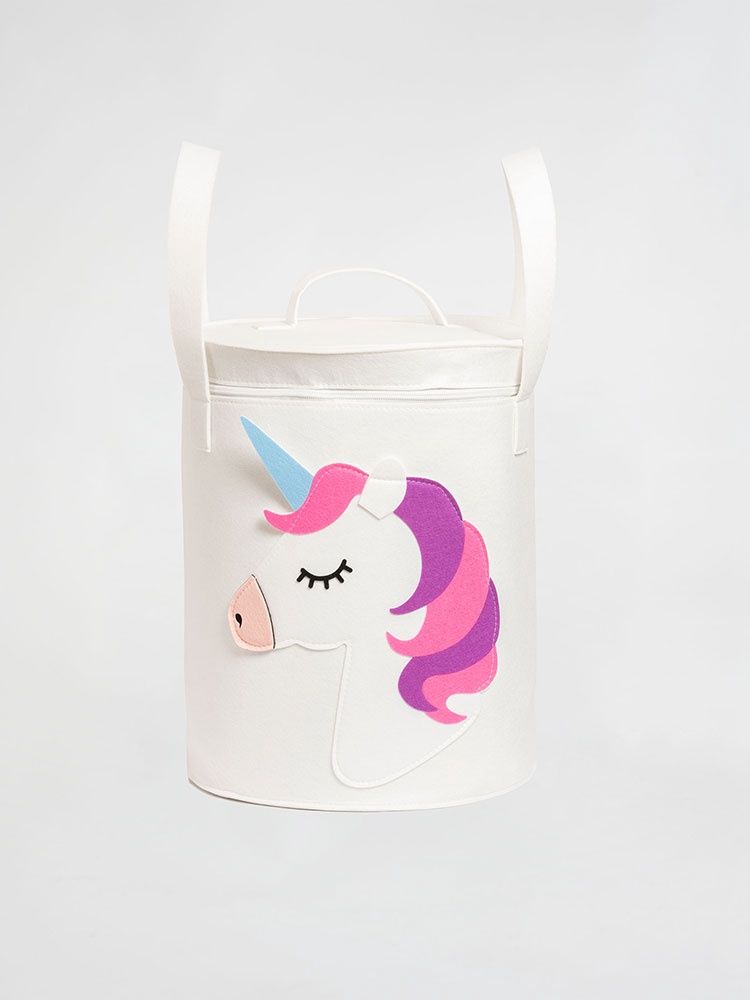 Linen House | Utopia Unicorn Storage Basket | White | 33x40