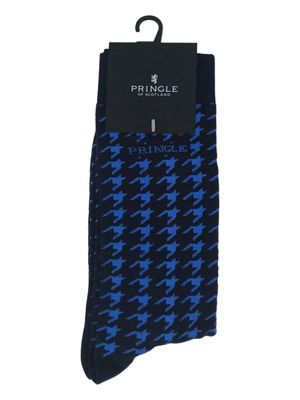 Pringle | Peter Houndstooth Socks | Navy