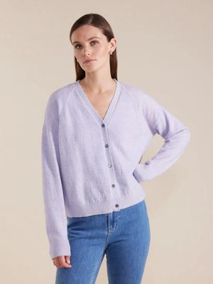 Sirocco | Fluffy Button Thru Cardigan | Lilac