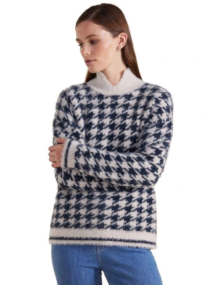 Sirocco | Houndstooth Sweater | Petrol, Size: S