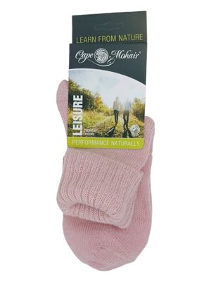 Cape Mohair | Leisure Crew Socks | Light Pink | 4-7