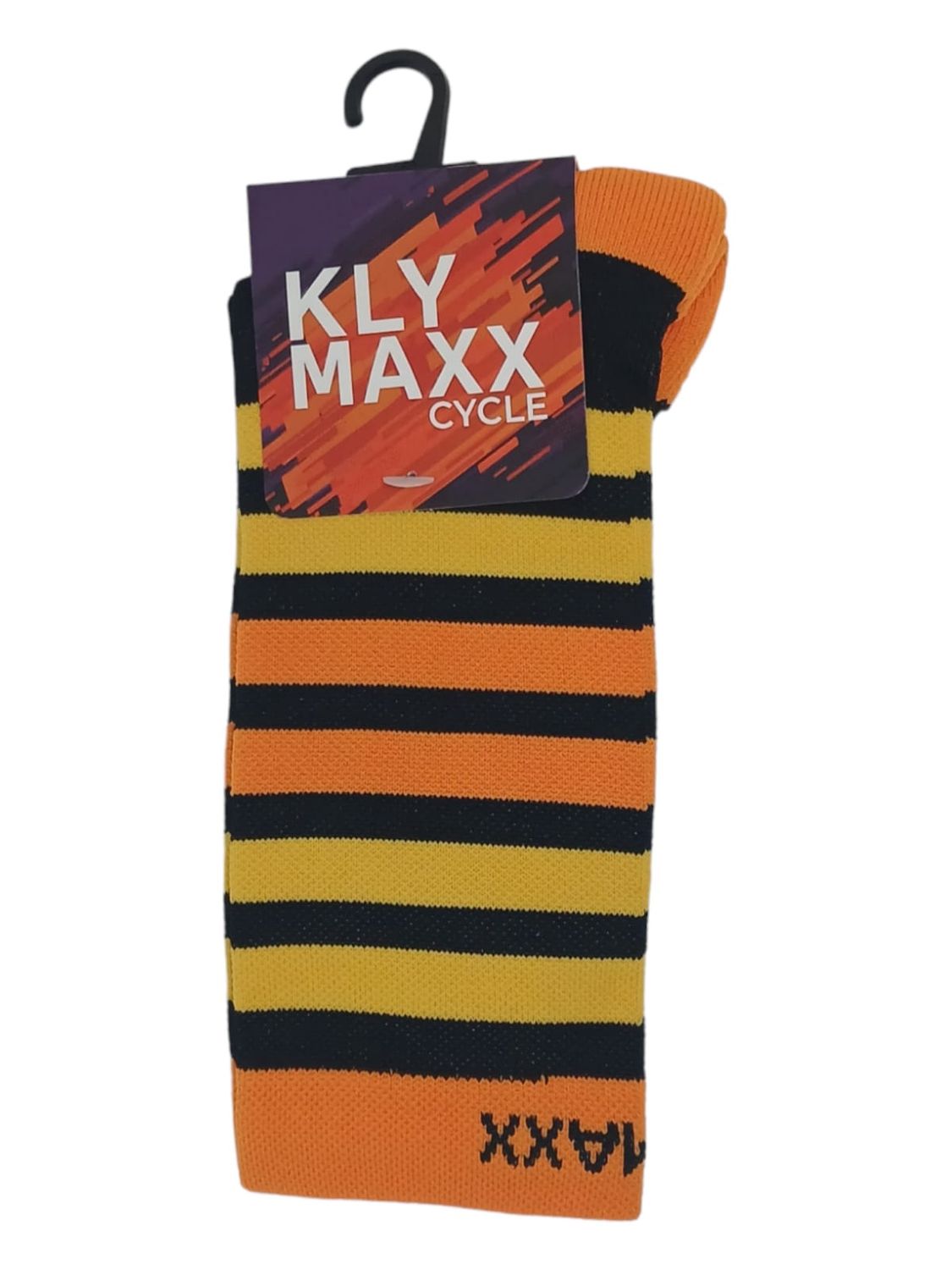 Kylmaxx Cycle Stripe Socks | Orange &amp; Gold | 8-11