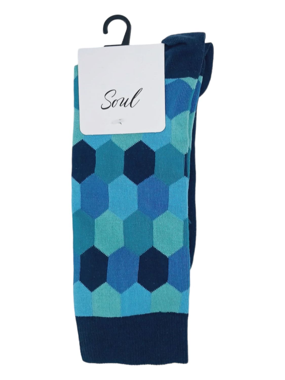 Soul Cotton Polygon Socks | Blue | 8-11