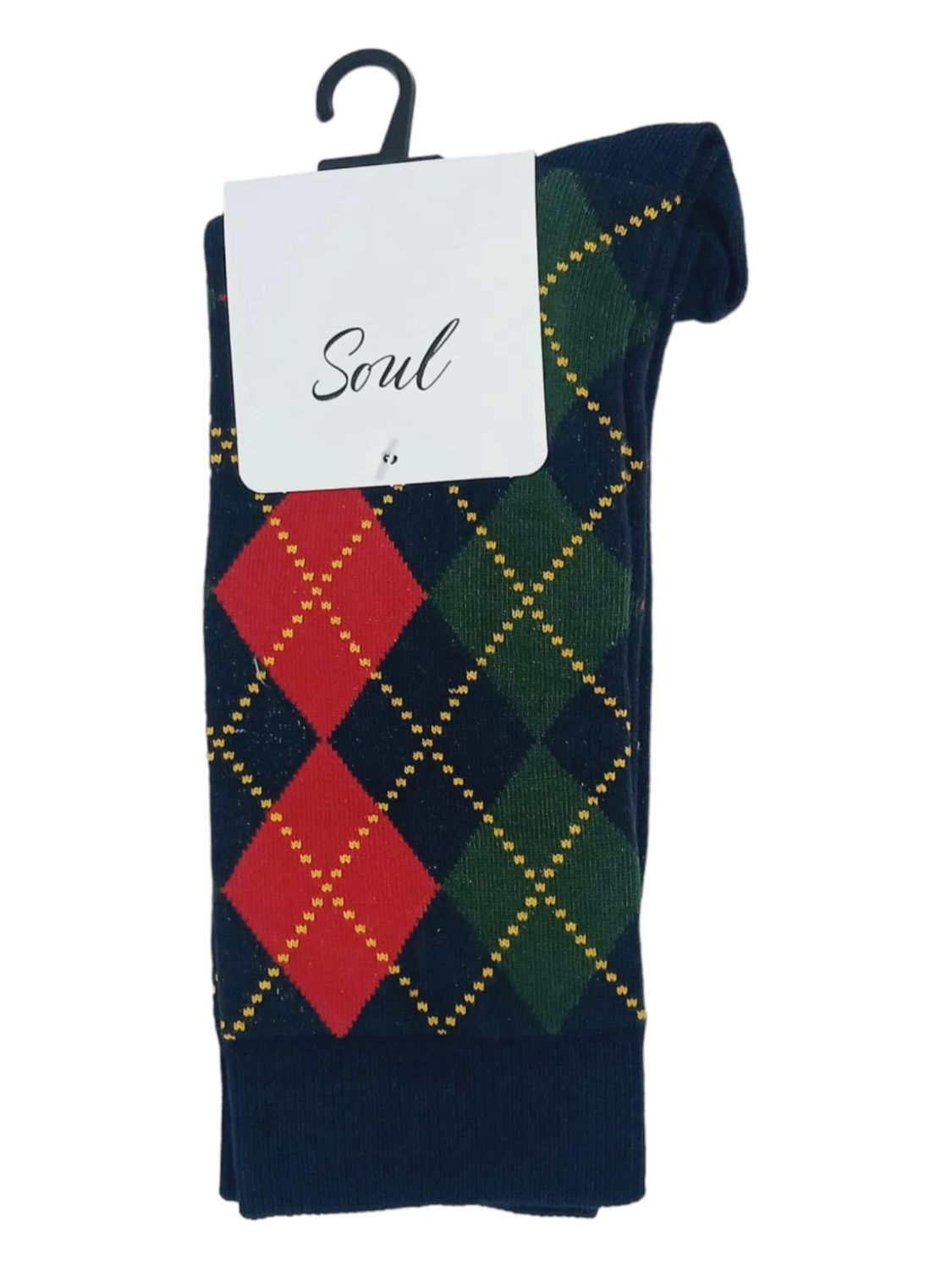 Soul Cotton Arglye Socks | Red &amp; Green | 8-11