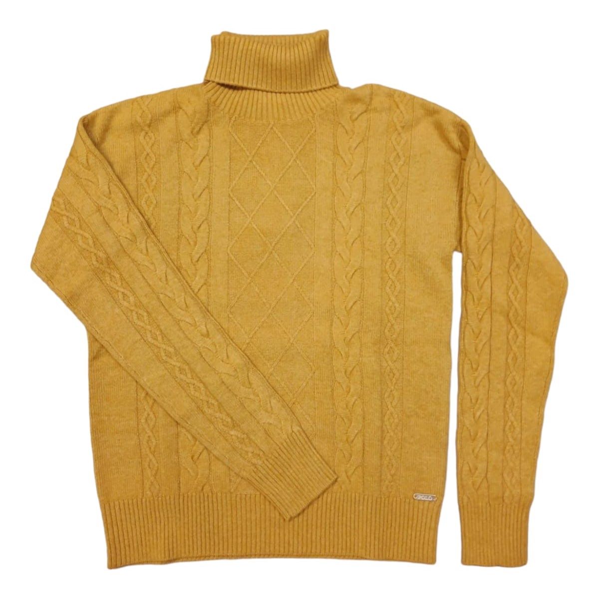Polo | WMN Daphne Cable Knit Jersey | Mustard, Size: XS