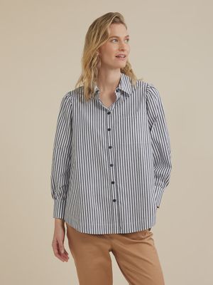 Yarra Trail | Stripe Shirt | Navy