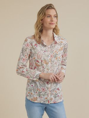 Yarra Trail | Long Sleeve Shirt | Provincial Print, Size: 10