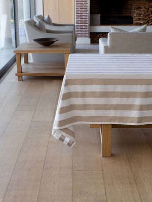 Linen House | Revana Stripe Table Cloth | Stone
