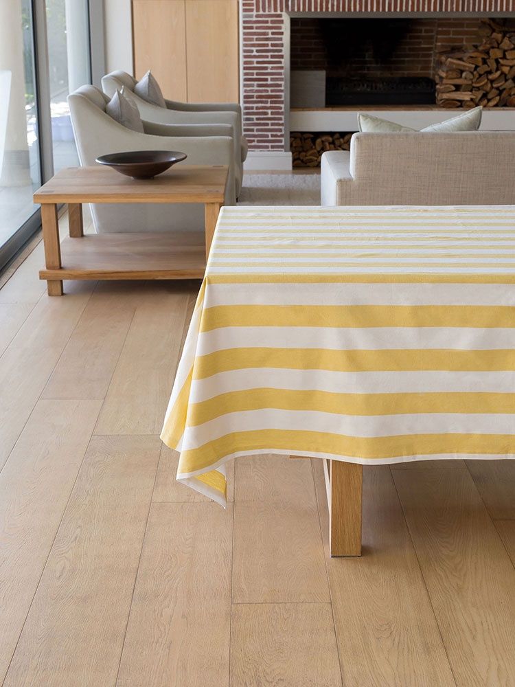 Linen House | Revana Stripe Table Cloth | Yellow, Size: 150x230