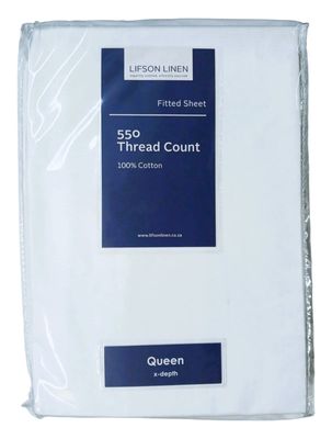 Lifson Linen | Fitted Sheet | 550 Thread Count | White