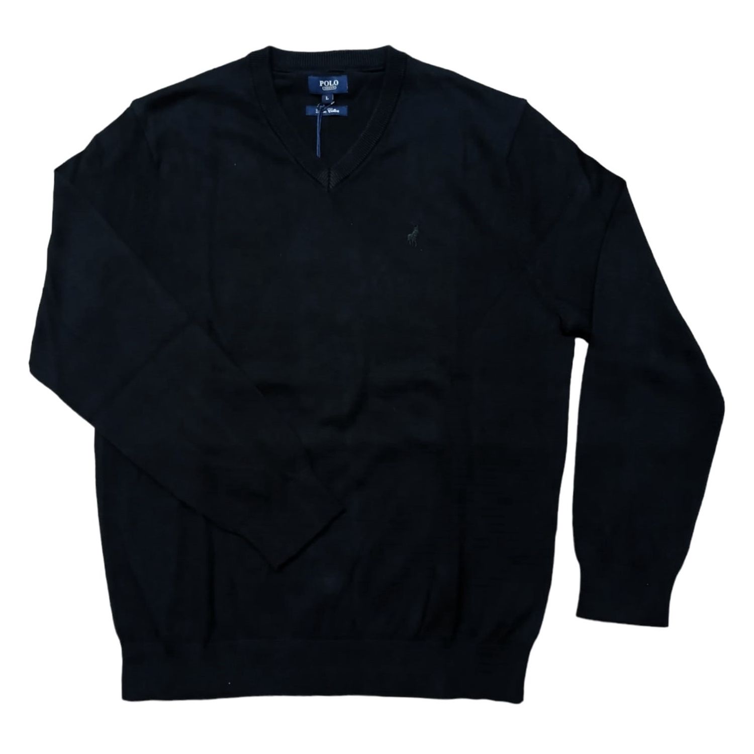 Polo | Essential V-neck knitwear | Black, Size: S
