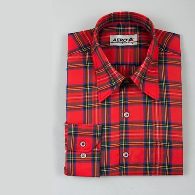 Aero | Long Sleeve Shirt | Tartan Check | Red