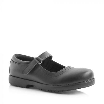 Green Cross | Girls Mary Jane School Shoes | Black