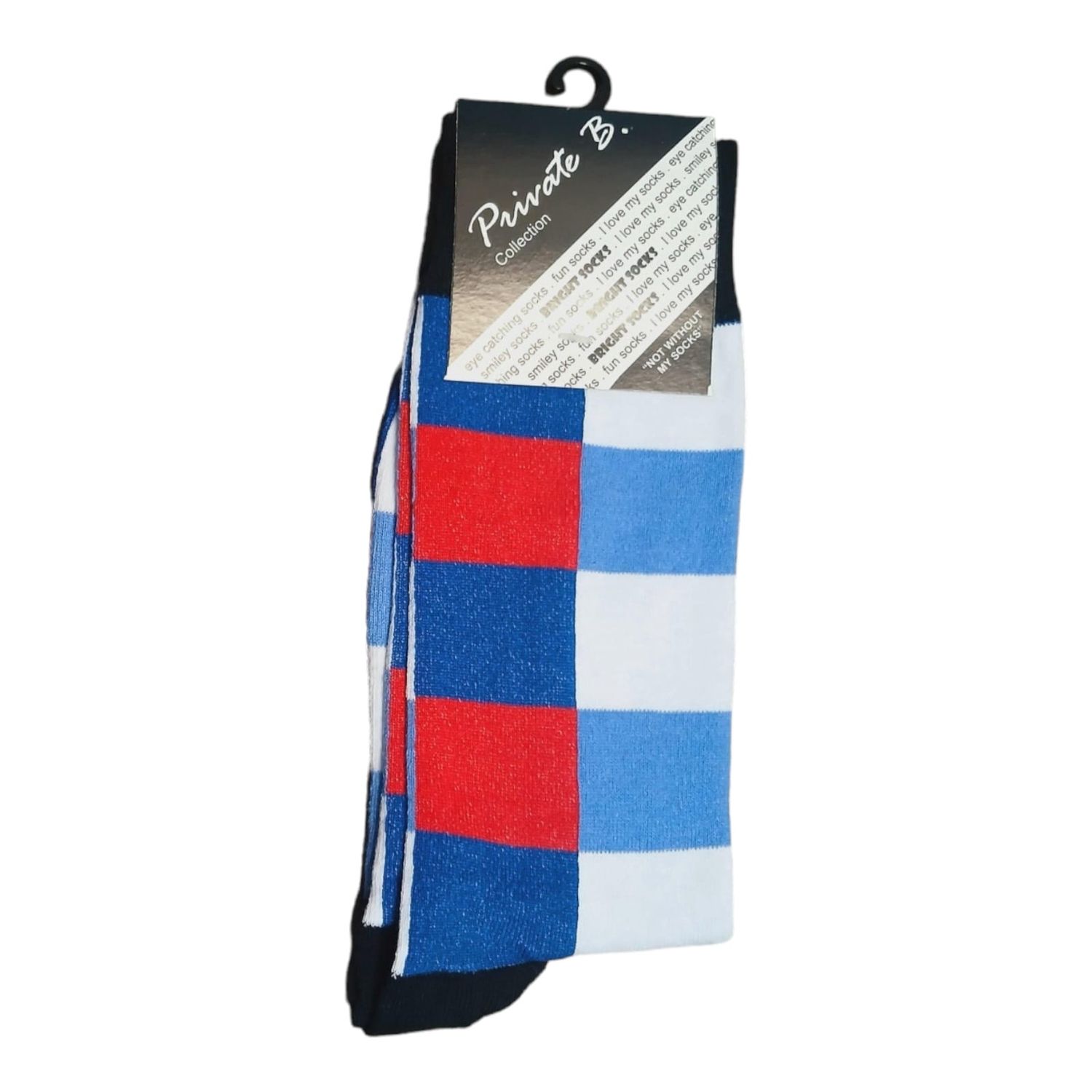 Private Benjamin | Funky Socks | Blue &amp; White Check | 7-11