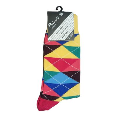 Private Benjamin | Funky Socks | Argyle Multi | 7-11
