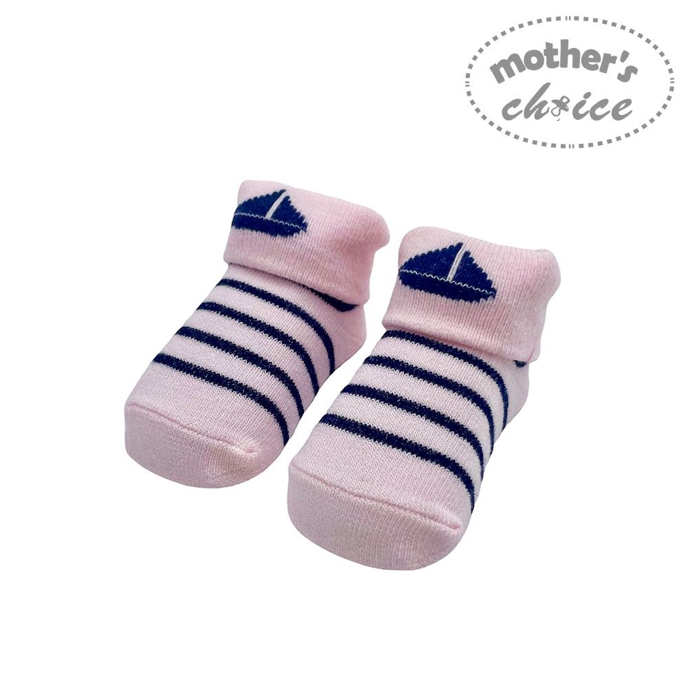 Mother&#39;s Choice | Fancy Box Socks | Girls Pink &amp; Navy Boat
