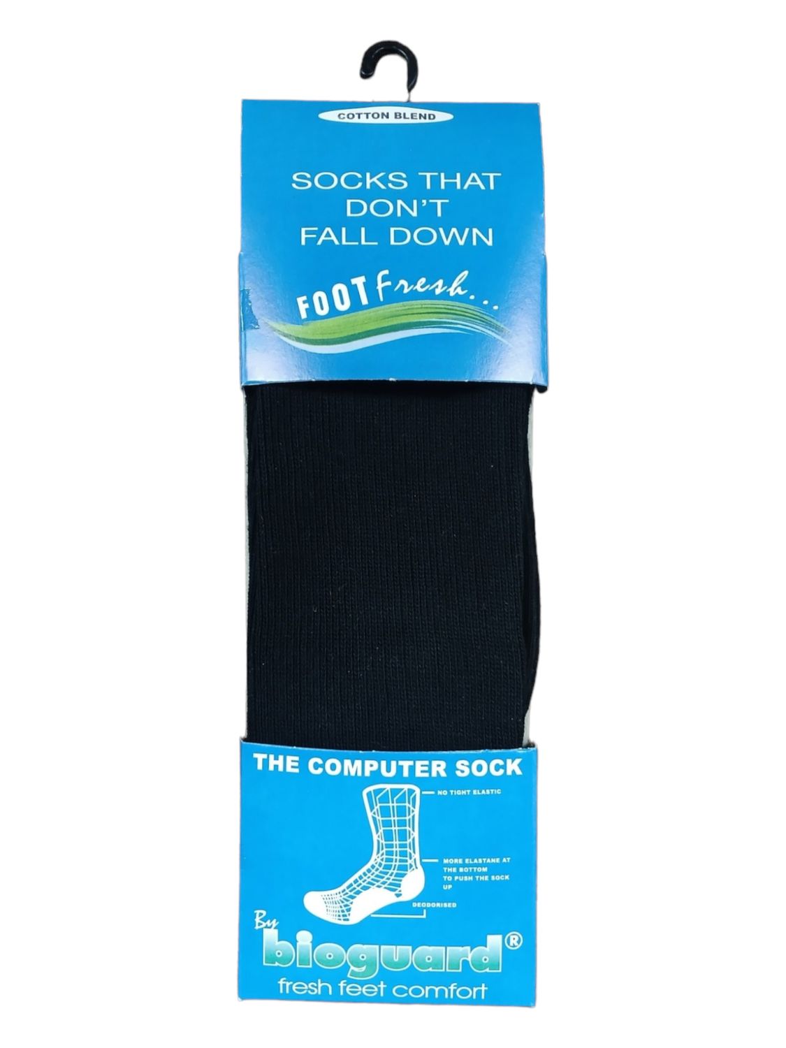 Bio Guard | Cotton Computer Socks | Comdye | Black, Size: 7-10
