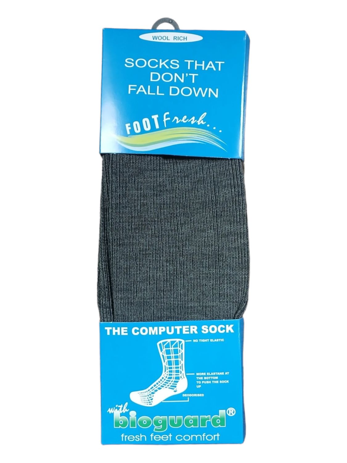 Bio Guard | Computer Wool Socks | Mark 11 | Charcoal, Size: 7-10