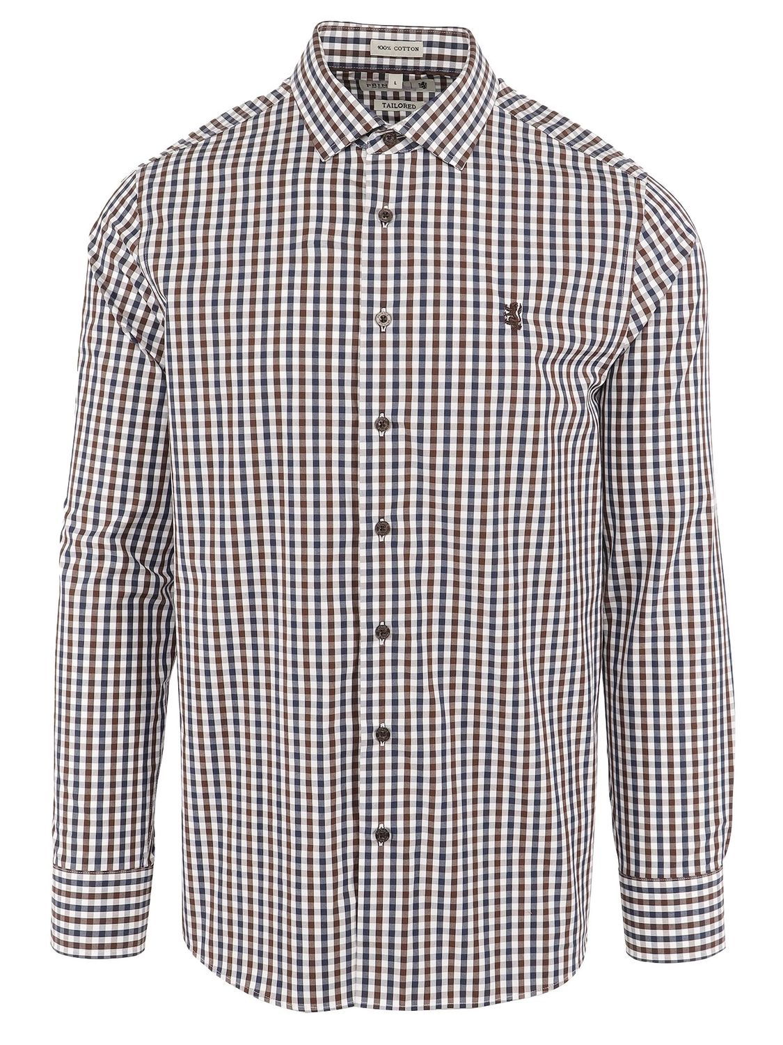 Pringle | Tailored Long Sleeve Shirt | Roger | Brown, Size: S