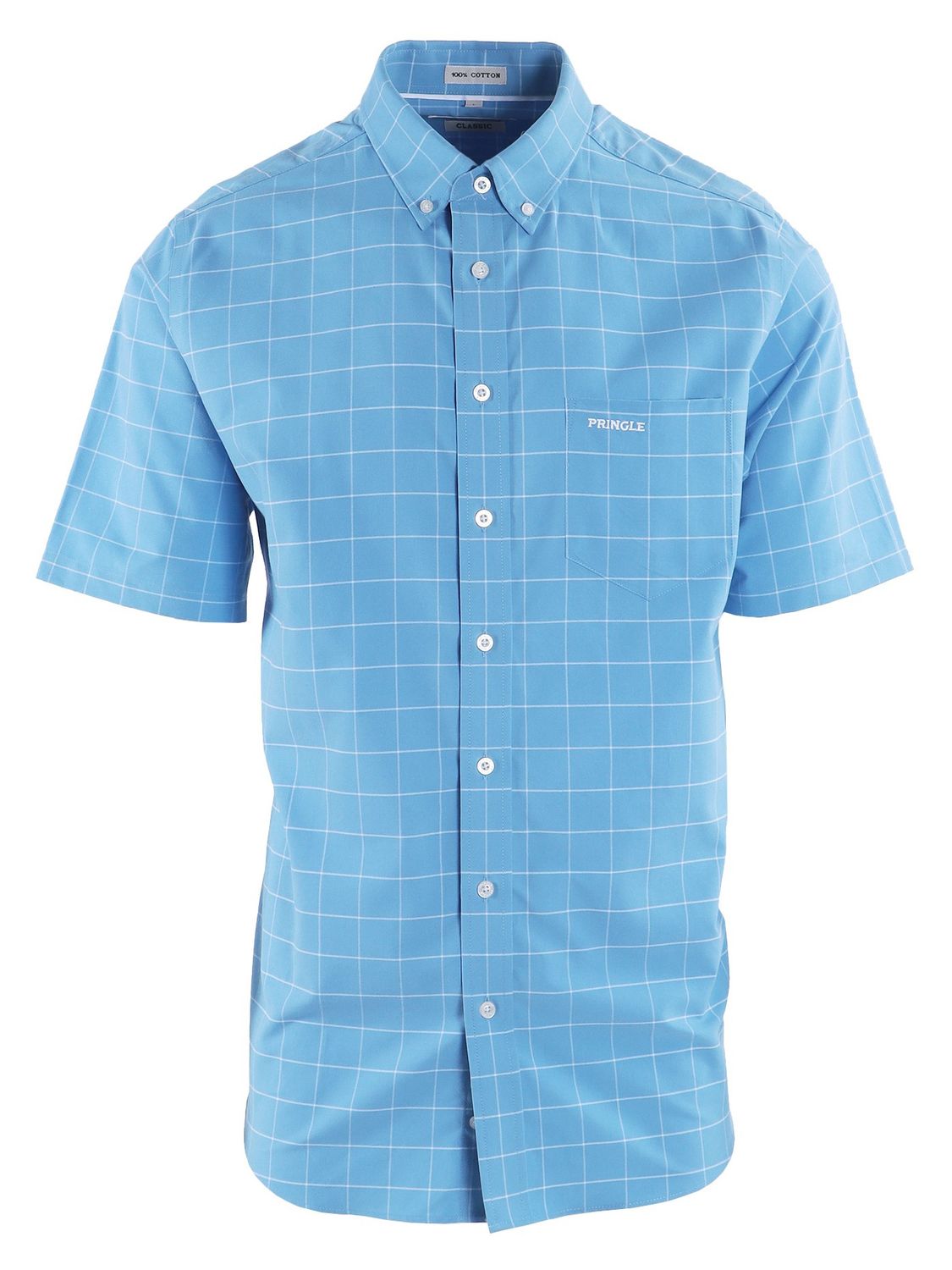 Pringle | Classic Short Sleeve Shirt | Oscar | Blue, Size: S