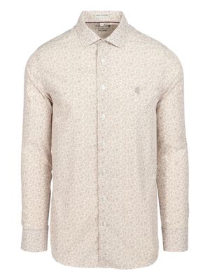 Pringle | Tailored Long Sleeve Shirt | Bennett | Brown