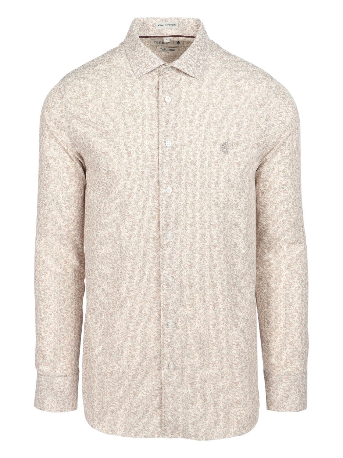 Pringle | Tailored Long Sleeve Shirt | Bennett | Brown, Size: S