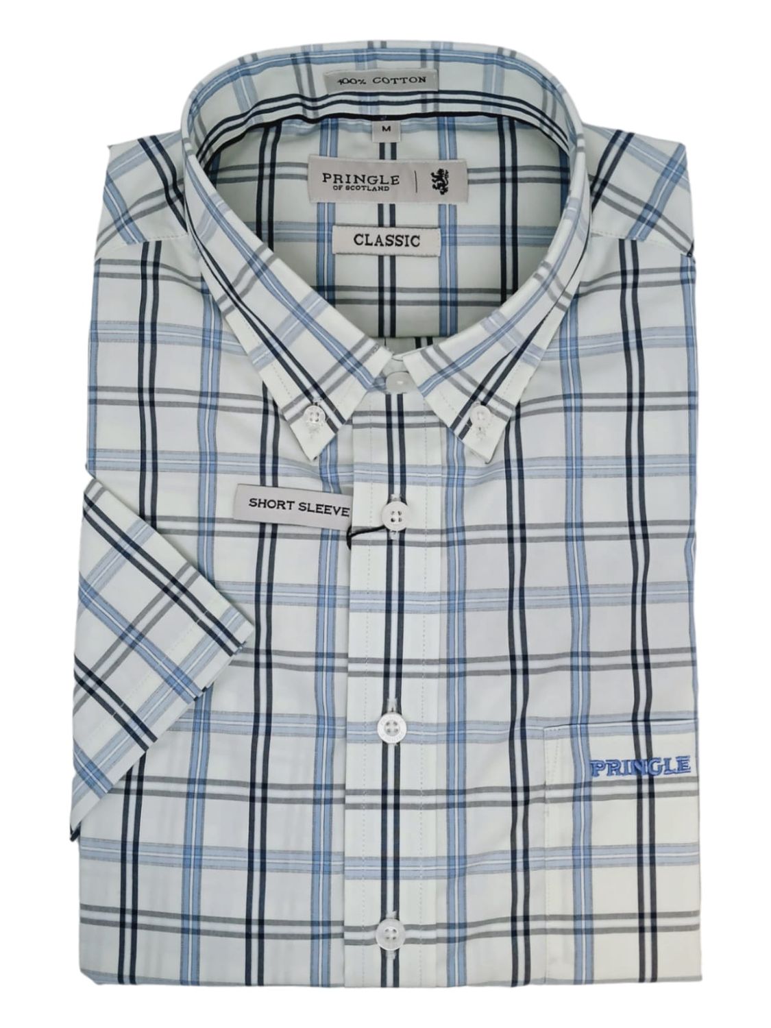 Pringle | Classic Short Sleeve Shirt | Duke | Mint, Size: S