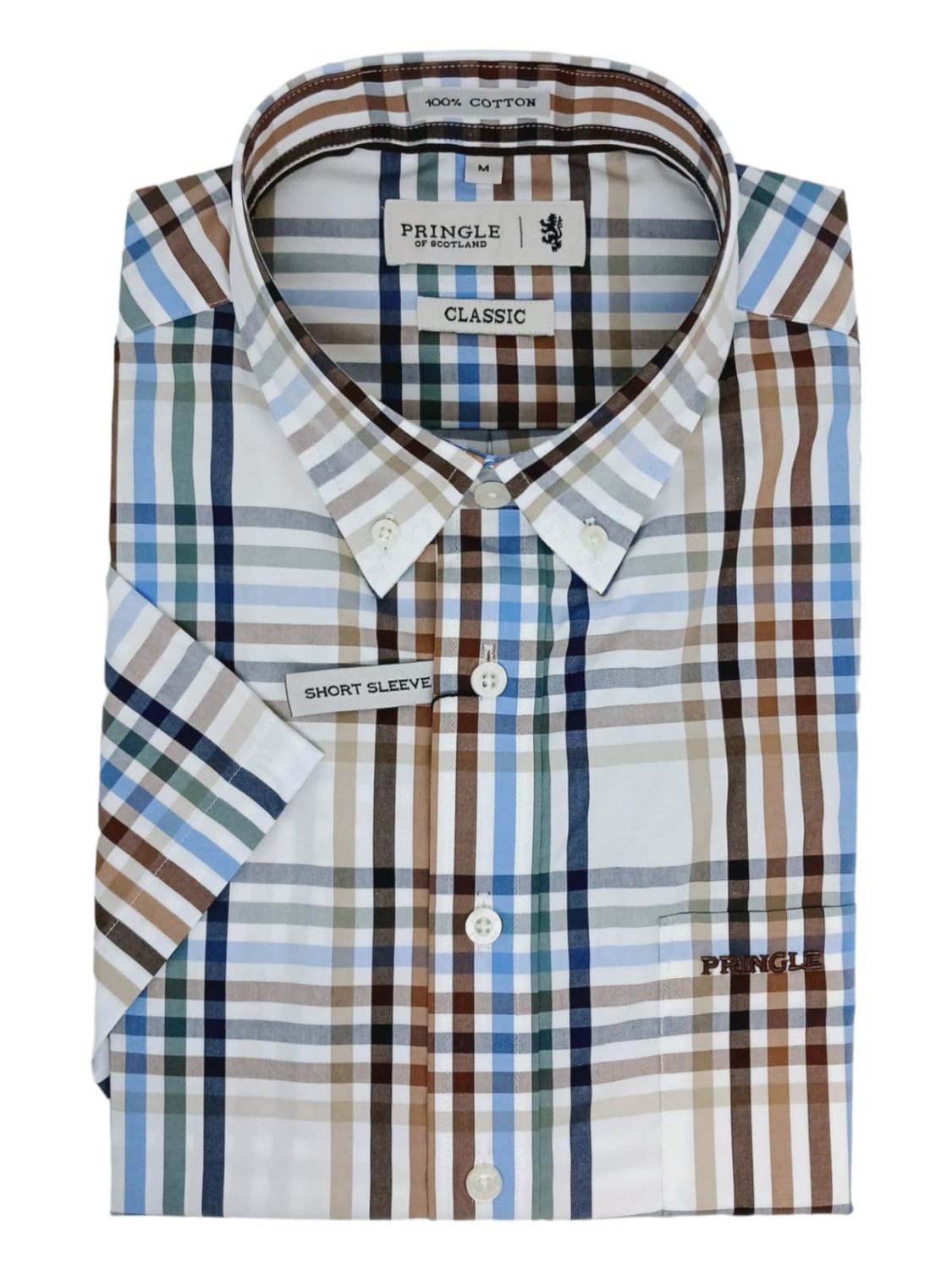 Pringle | Classic Short Sleeve Shirt | Isaac | Multi, Size: S