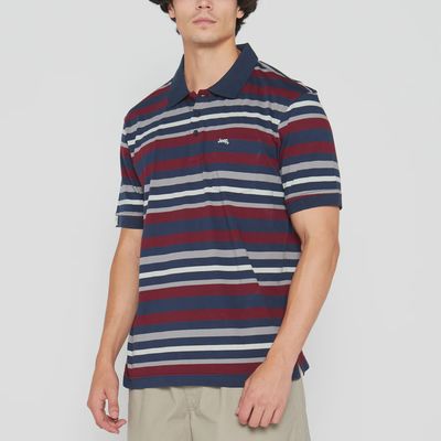 Jeep | Yarn Dyed Stripe Golfer | French Navy