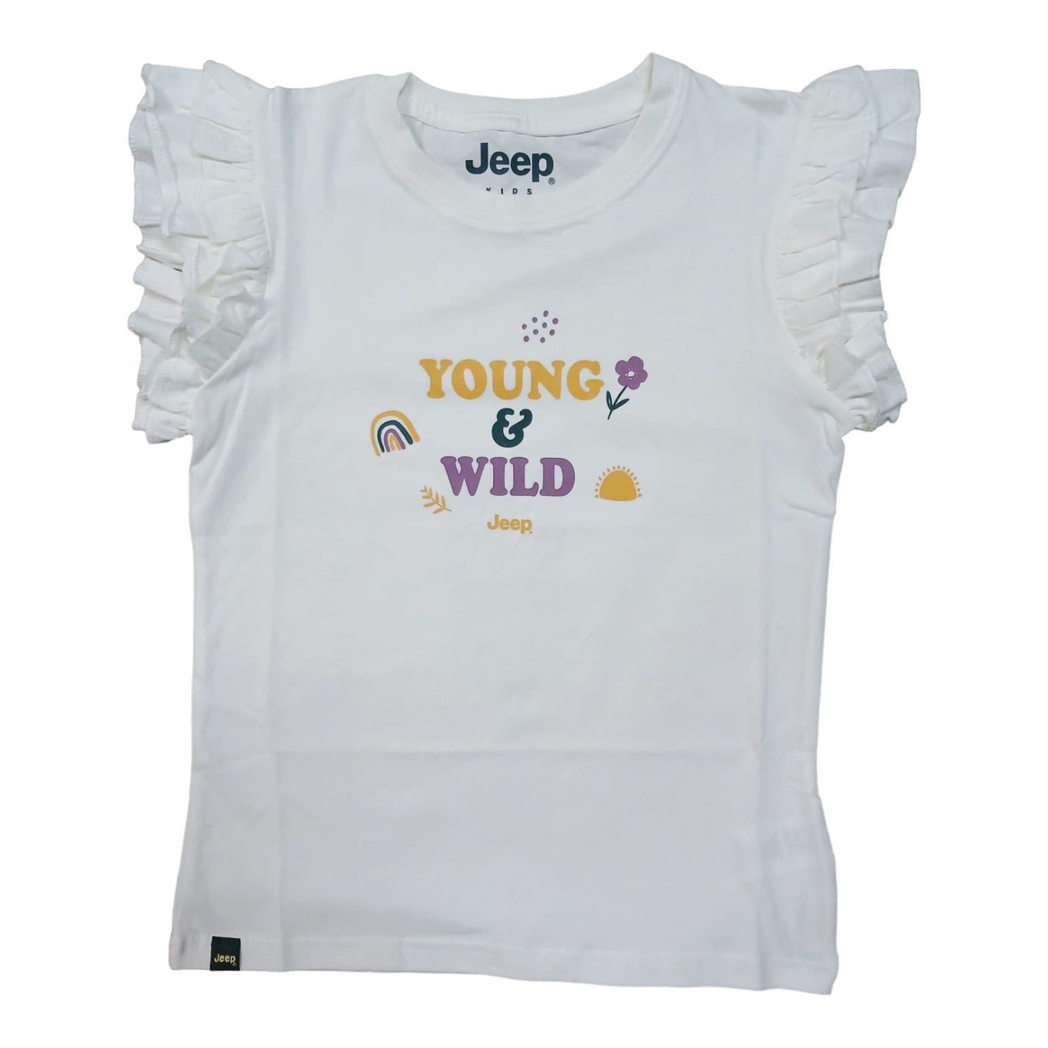Jeep | Kids Double Frill Young &amp; Wild Tee | White