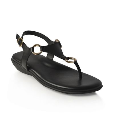 Green Cross | X3 Ring Trim Thong Sandal | Black