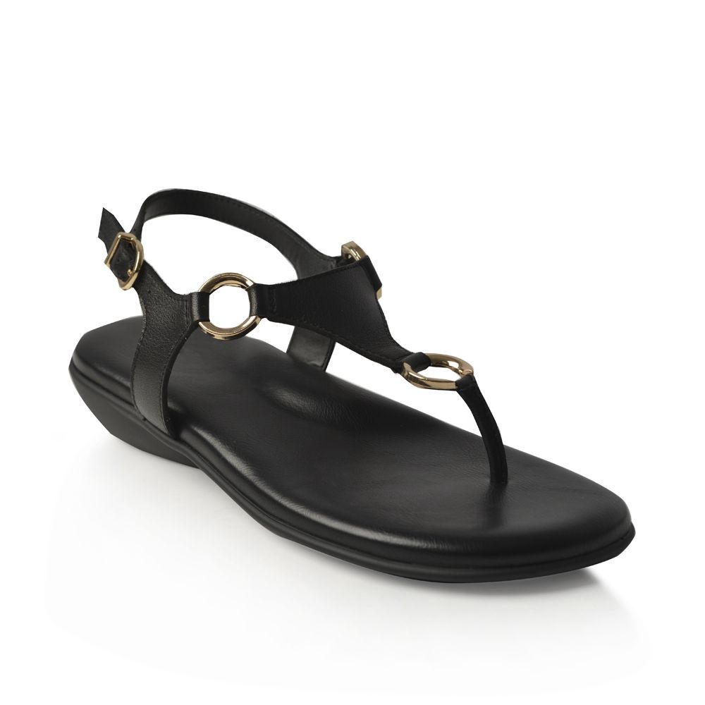 Green Cross | X3 Ring Trim Thong Sandal | Black, Size: 36