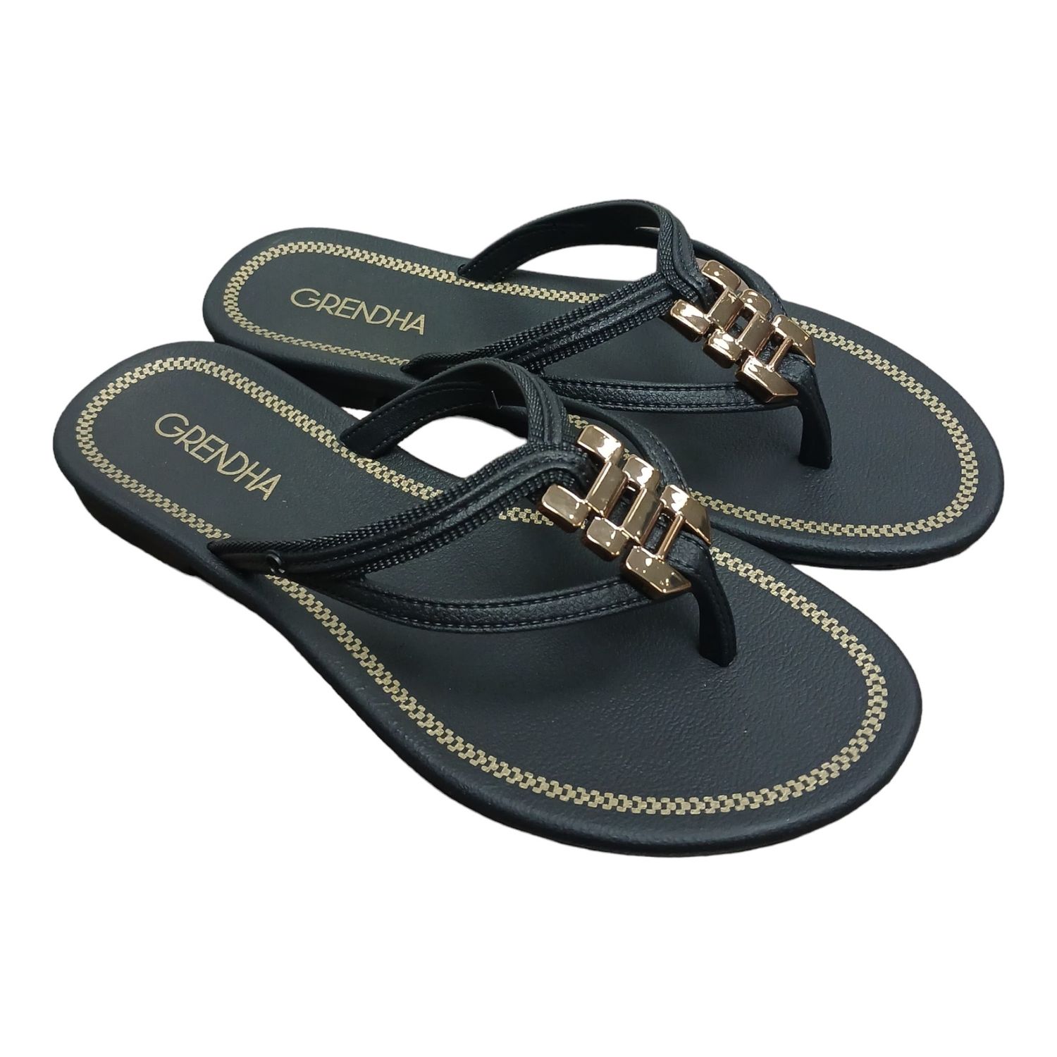Grendha | Fama Thong | Black, Size: 3