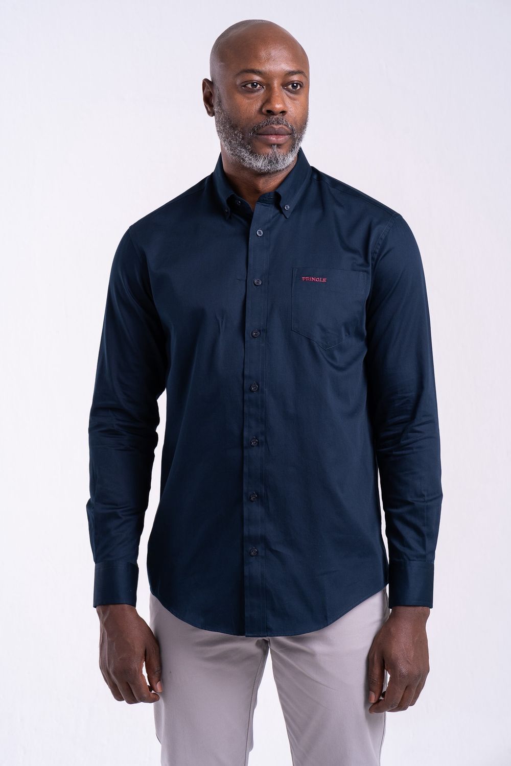Pringle | William | Classic Long Sleeve Shirt | Navy, Size: S
