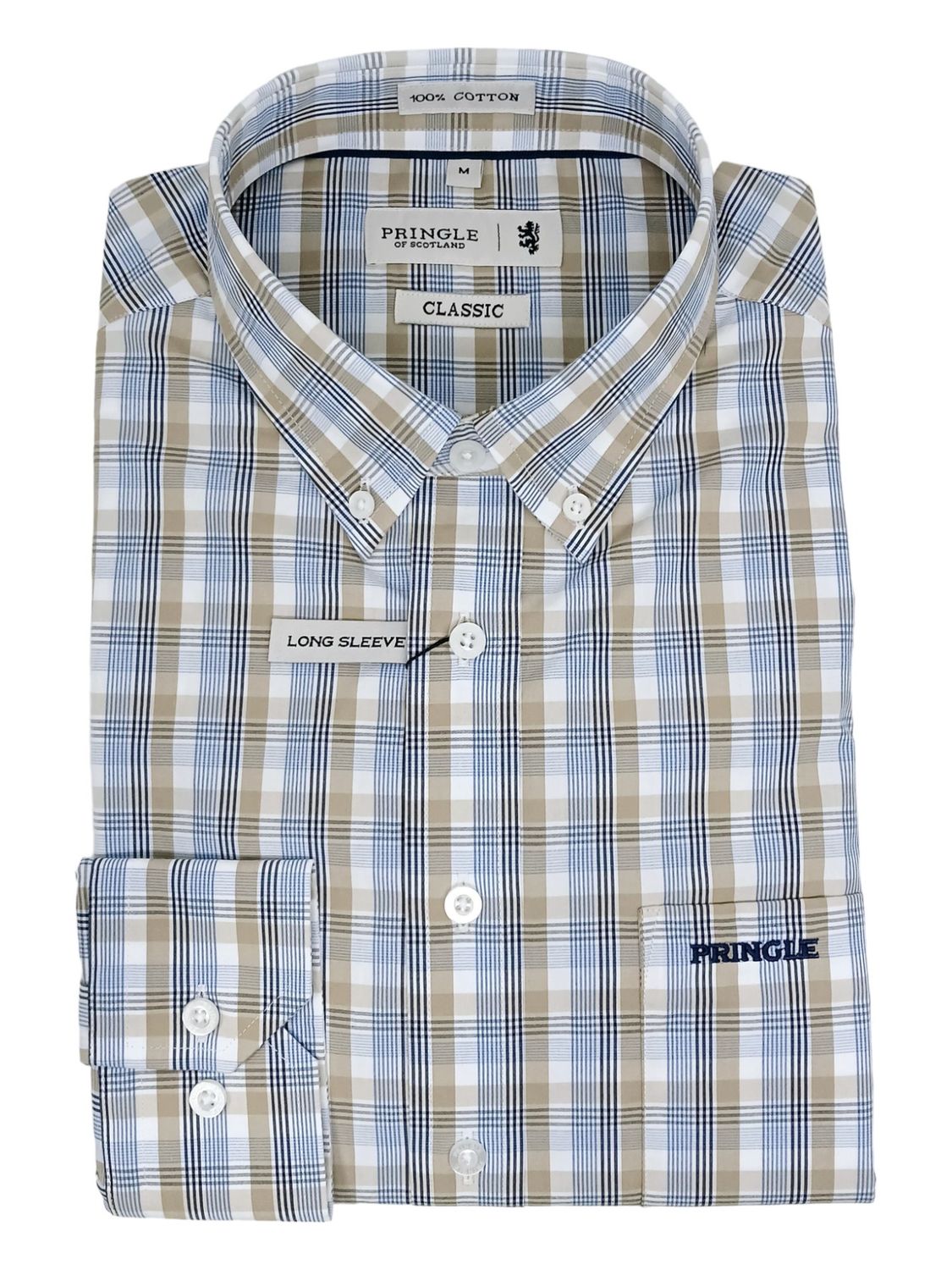 Pringle | Classic Long Sleeve Shirt | Jayden | Blue, Size: S