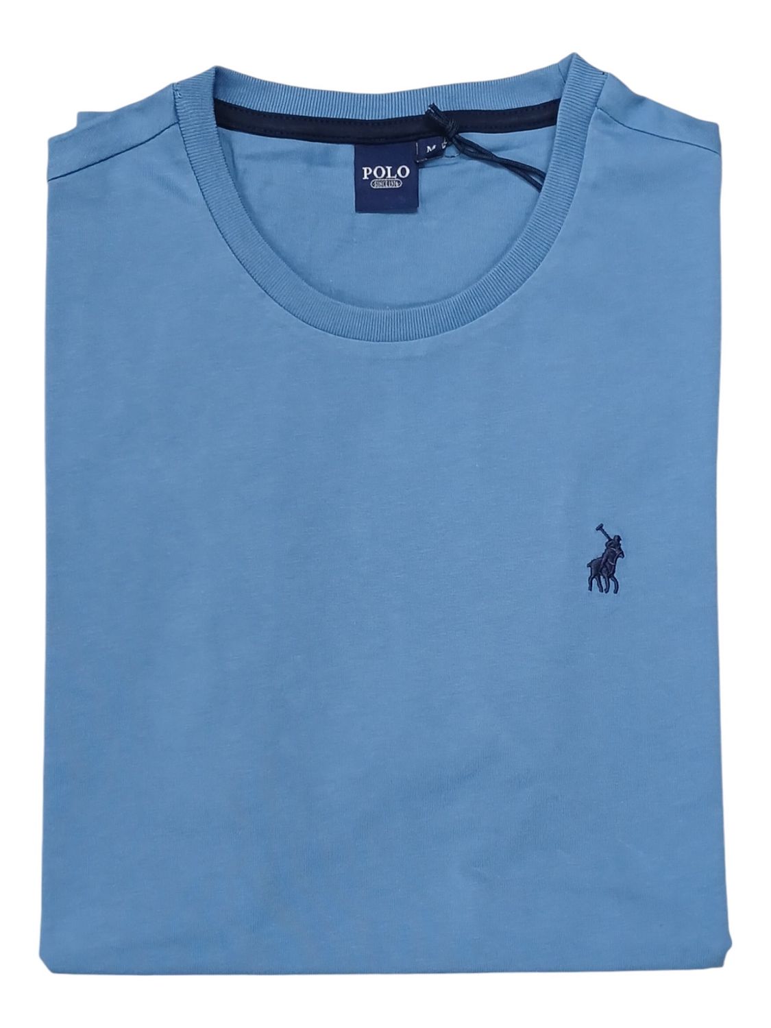 Polo | Lucas Essential Plain T-shirt |  Blue, Size: S