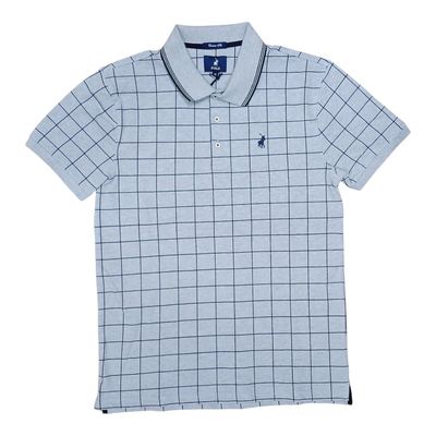 Polo | Migos Short Sleeve Golfer | Printed Check | Grey Melange