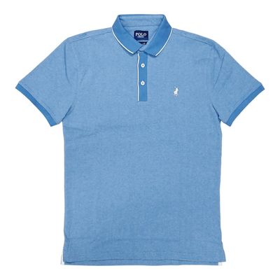 Polo | Vishnu Short Sleeve Tipped Golfer | Petrol Blue, Size: S