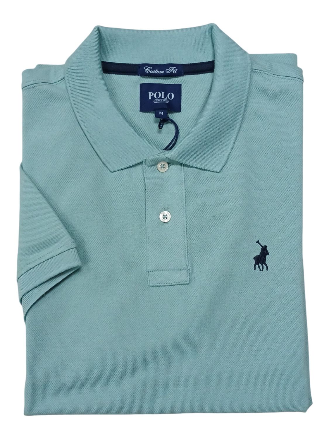 Polo | Carter Short Sleeve Pique Golfer | Aqua, Size: S