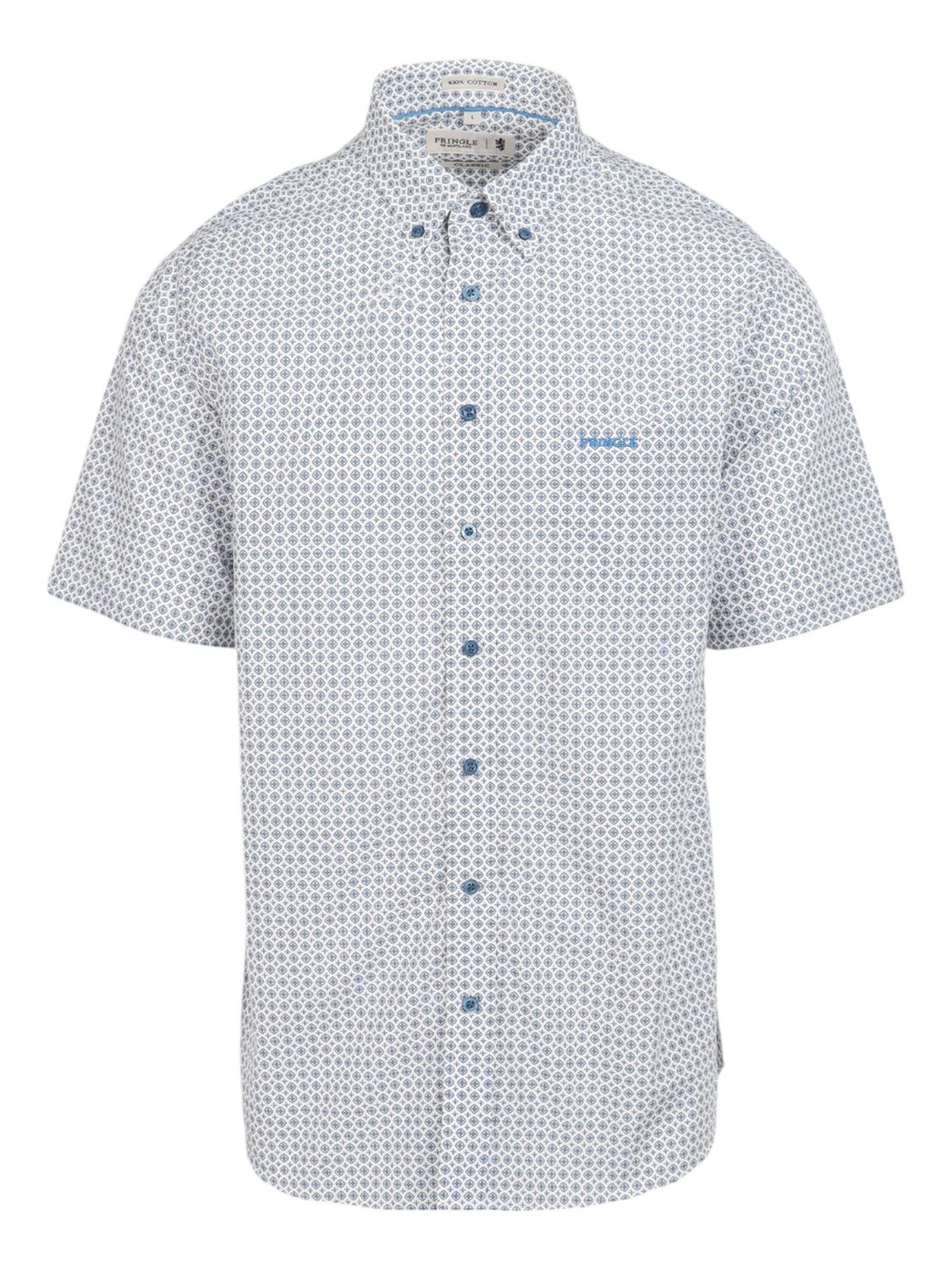 Pringle | Classic Short Sleeve Shirt | Trumen | White, Size: S